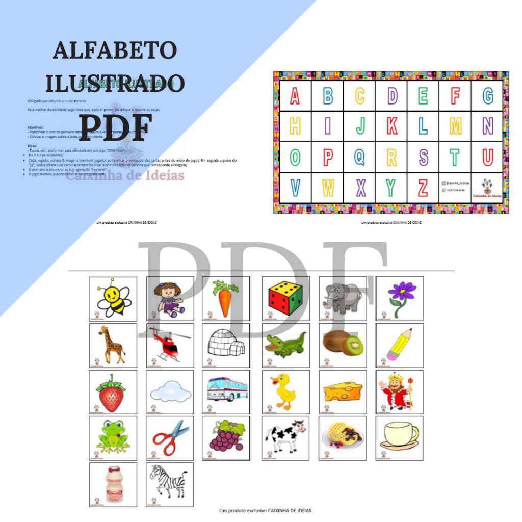 Alfabeto Ilustrado Pedagógico - Jogo Educativo