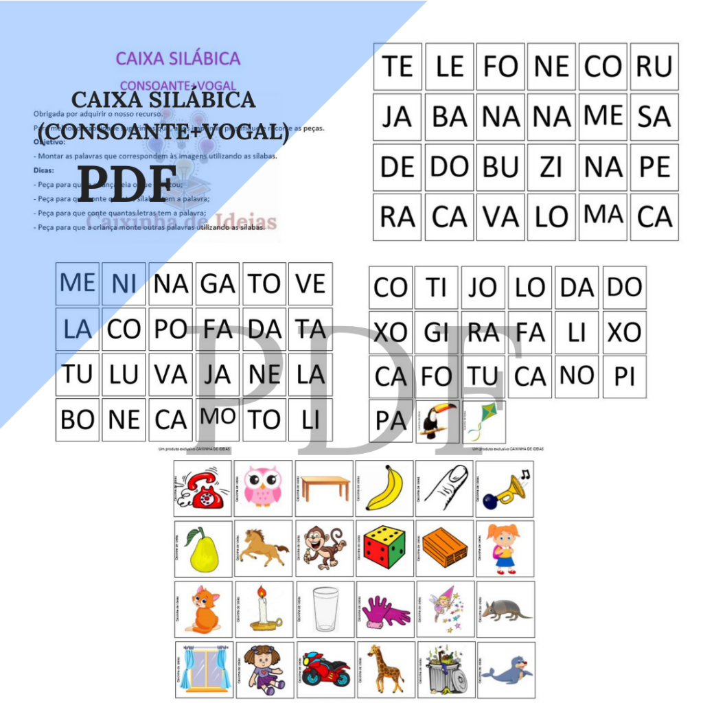 Jogo Pedagógico Monta Palavras Alfabetização PDF