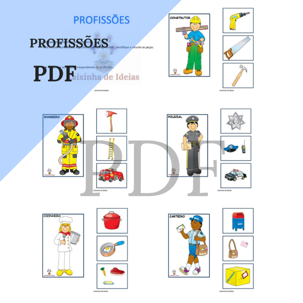 Jogo da Memória Pedagógico - Profissões (em inglês)