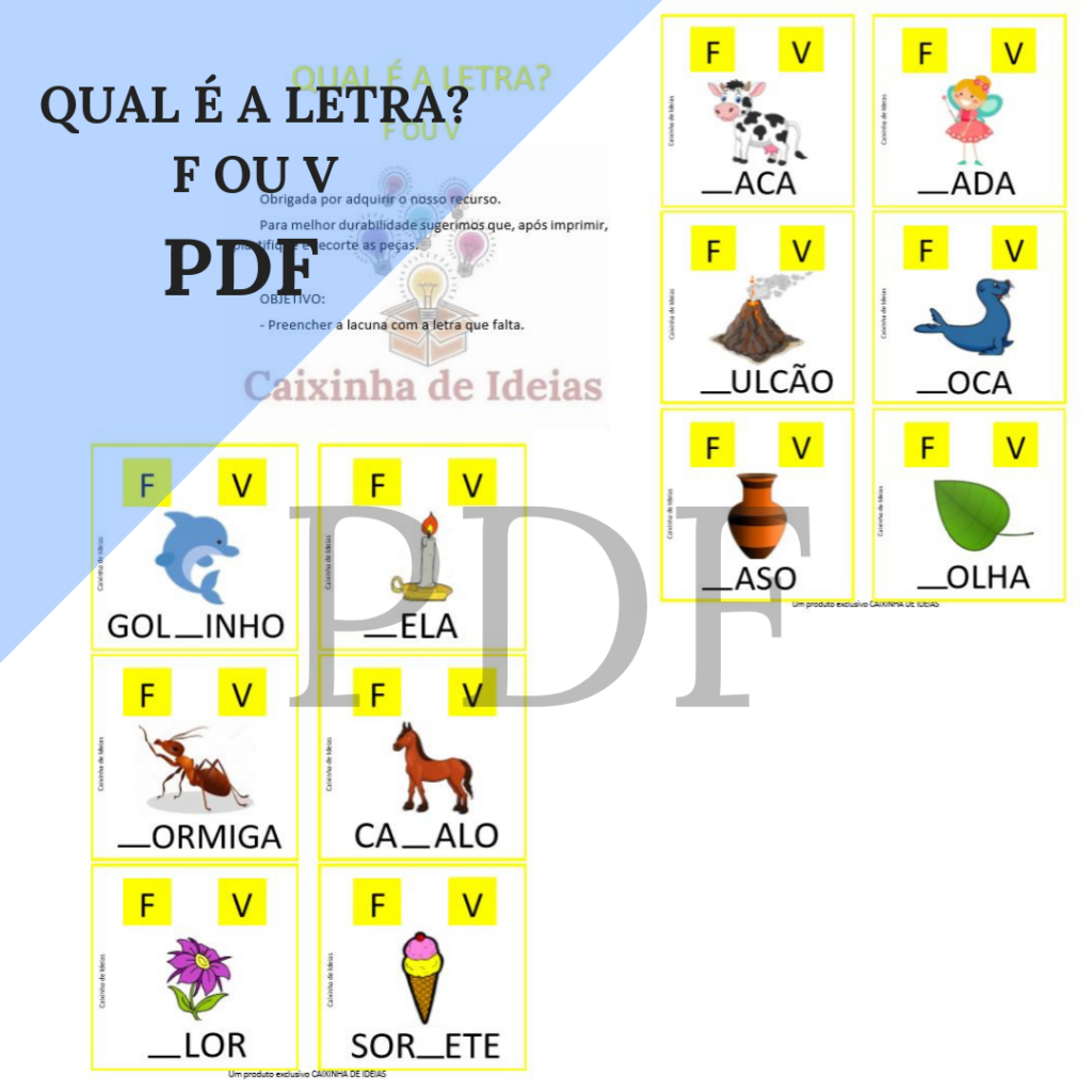 JOGO PEDAGÓGICO LETRAS E FONEMAS,  - Ideias e palavras