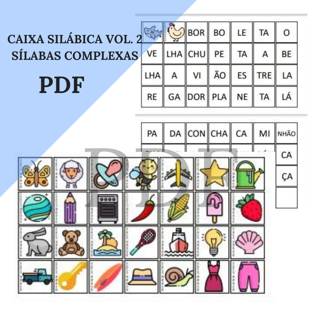 Silabário Dificuldades Sílabas Complexas pdf Digital