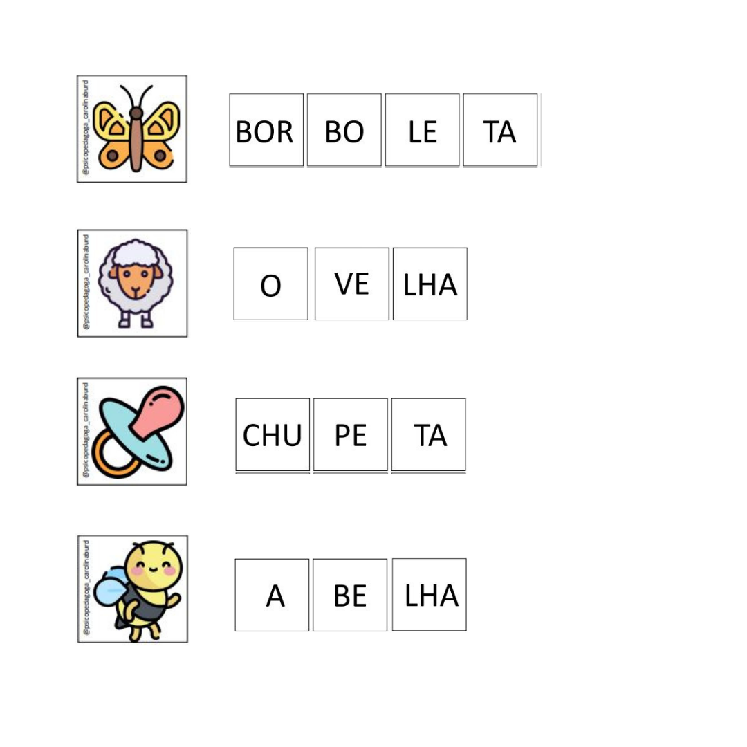 Jogo Alfabetização - Figura , palavra e sílaba